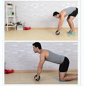 Wheel Roller Abdominal Trainer With Knee Mat