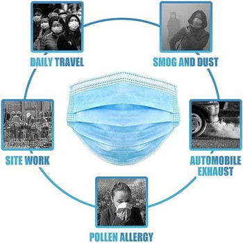 Angel3292 50-Piece Disposable Nail Medical Dental Surgical Mouth Mask Set