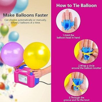Smayda Electric Balloon Pump Pink/ Blue Durable Sturdy Made Up With Premium Quality