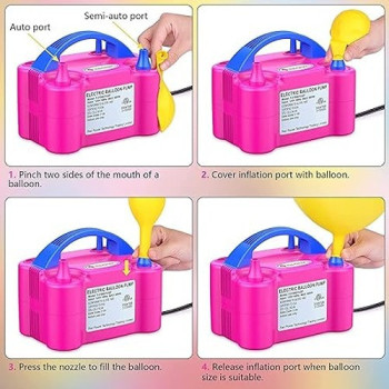 Smayda Electric Balloon Pump Pink/ Blue Durable Sturdy Made Up With Premium Quality