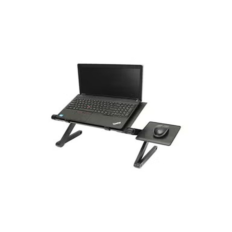 Adjustable Laptop Desk Stand With Cooling Fan Holes Black Colour