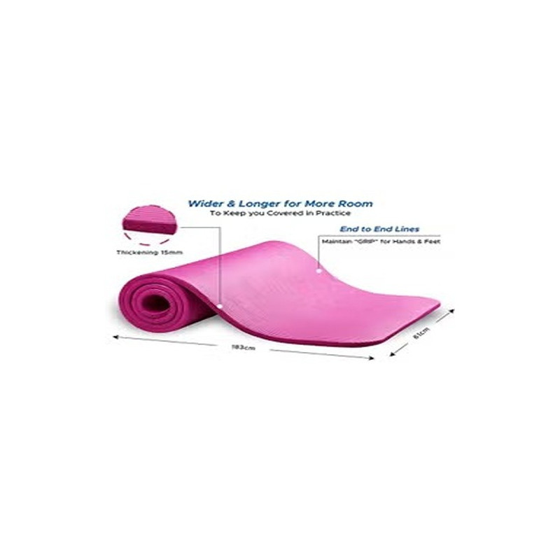 Exercise Yoga Mat With Carrying Strap 183 x 63cm