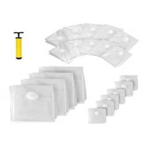Serenelife 20-Piece Vacuum Storage Bag With Hand Pump Clear/Yellow/Black Colour