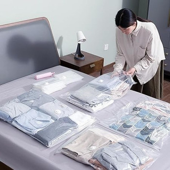 Serenelife 20-Piece Vacuum Storage Bag With Hand Pump Clear/Yellow/Black Colour