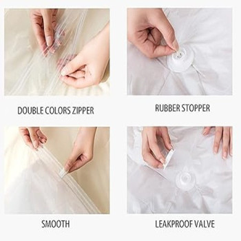 Serenelife 20-Piece Vacuum Storage Bag With Hand Pump Clear/Yellow/Black Colour