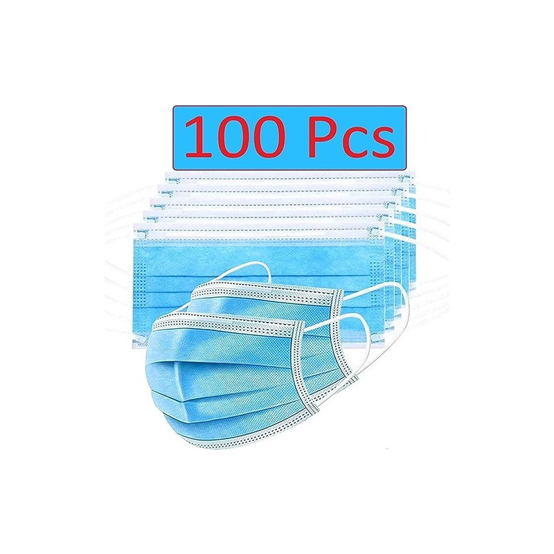 Newnik 100-Piece Disposable Elastic Face Mask Set