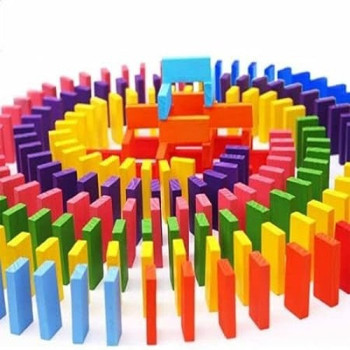 Artbee B07PGH13JG 480-Piece Wooden Domino Building Blocks Set 3+ Years