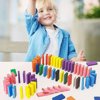 Artbee B07PGH13JG 480-Piece Wooden Domino Building Blocks Set 3+ Years