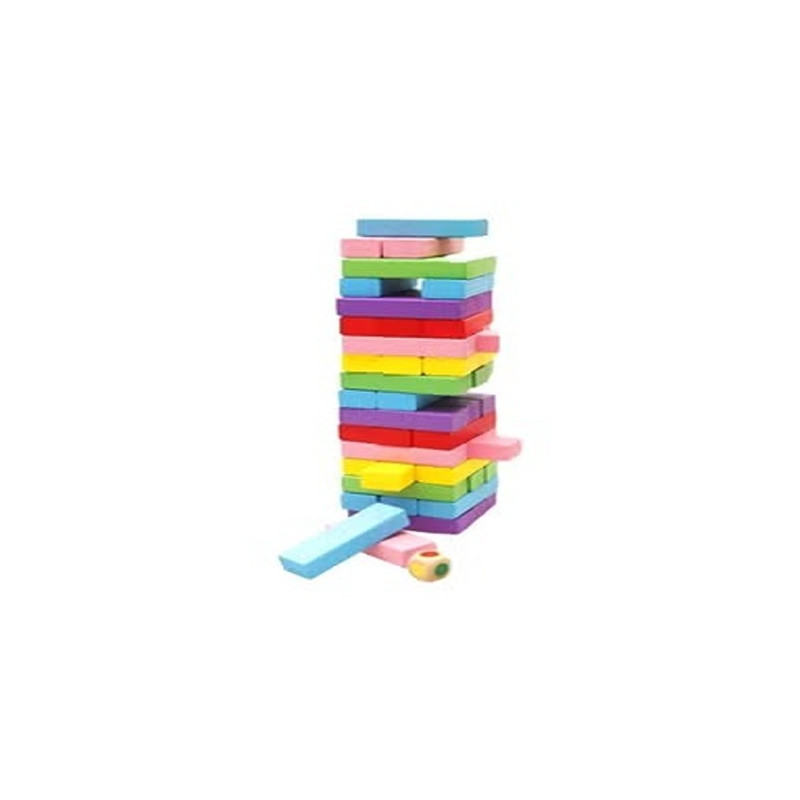 Toyshine 51-Piece Wooden Stacking Block Set