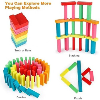 Toyshine 51-Piece Wooden Stacking Block Set