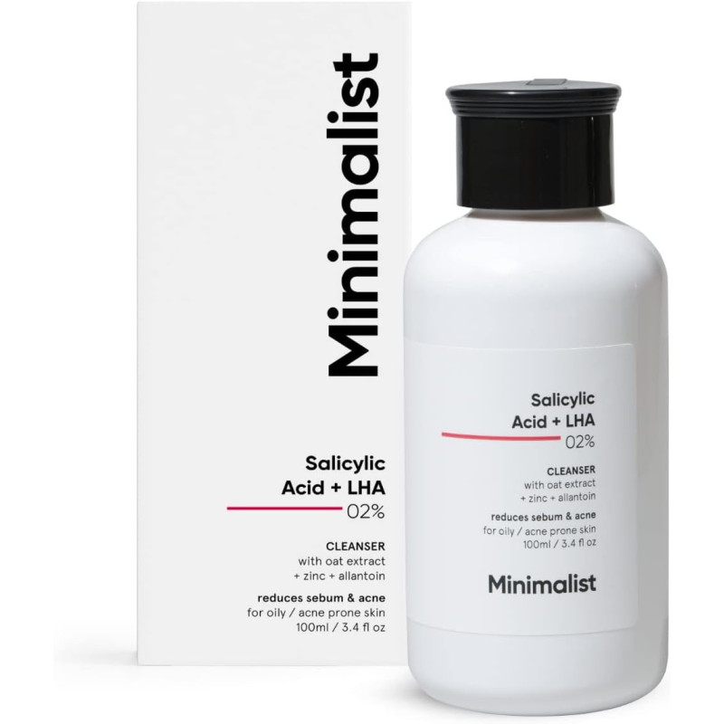 Minimalist 2% Salicylic Acid Face Wash for Oily, Acne Prone Skin (100 ml) | Sulphate free, Anti Acne Face Cleanser With LHA & Zinc For Men & Women