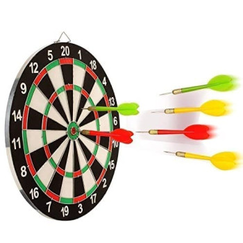 Double Sided Hanging Dart Board With Darts
