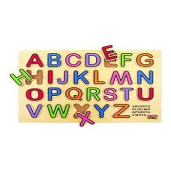 27-Piece Wooden English Alphabet Pegged Puzzle Set