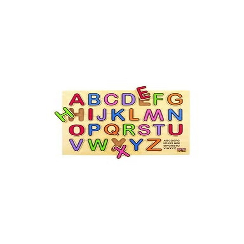 27-Piece Wooden English Alphabet Pegged Puzzle Set