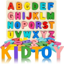27-Piece Wooden English Alphabet Pegged Puzzle Set