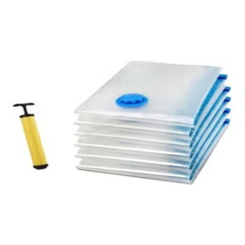 6-Piece Vacuum Seal Storage Pack Bags With Hand Pump Set Multi Color