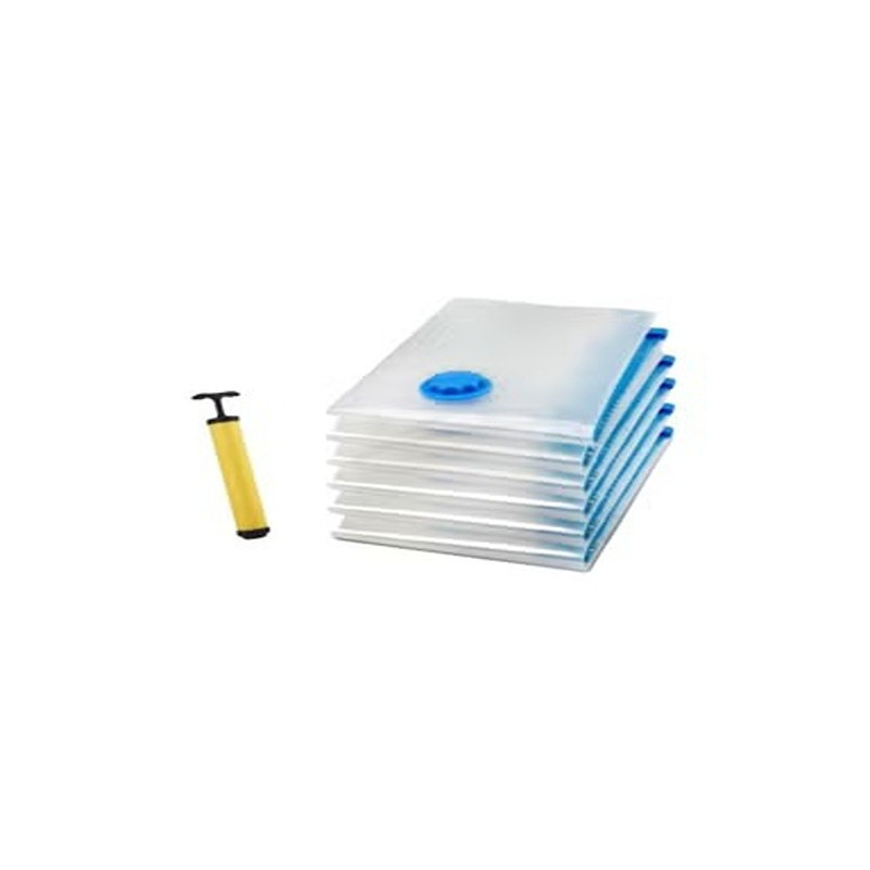 6-Piece Vacuum Seal Storage Pack Bags With Hand Pump Set Multi Color