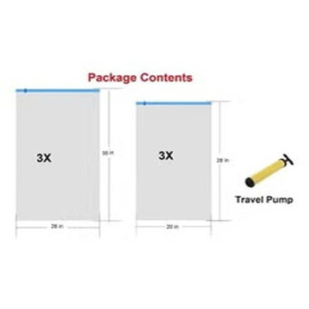 6-Piece Vacuum Seal Storage Pack Bags With Hand Pump Set Multi Color