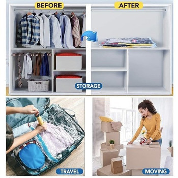 6-Piece Vacuum Seal Storage Pack Bags With Hand Pump Set Multi Color