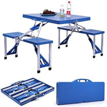 Foldable Picnic Table Blue Standard