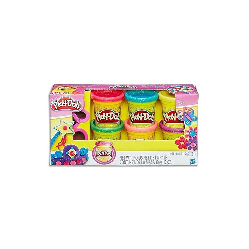 Play-Doh Pack Of 6 Sparkle Glitter A5417