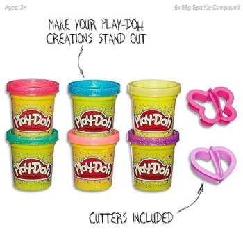 Play-Doh Pack Of 6 Sparkle Glitter A5417