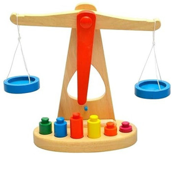 Montessori Wooden Balance Weighing Scale Educational Toy