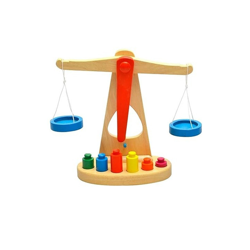Montessori Wooden Balance Weighing Scale Educational Toy