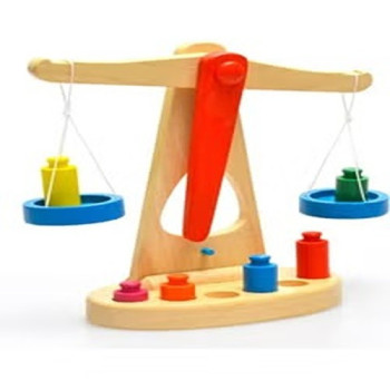 Montessori Wooden Balance Weighing Scale Educational Toy