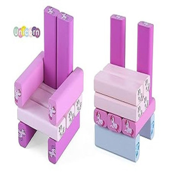 Funblast 54-Piece Unicorn Wooden Stacking Toy For Kids