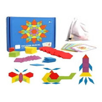 Beauenty Wooden Pattern Block Puzzle Set 24.5 x 21.3 x 4cm