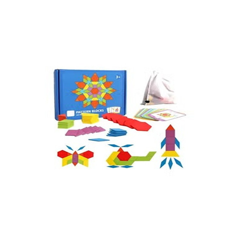 Beauenty Wooden Pattern Block Puzzle Set 24.5 x 21.3 x 4cm