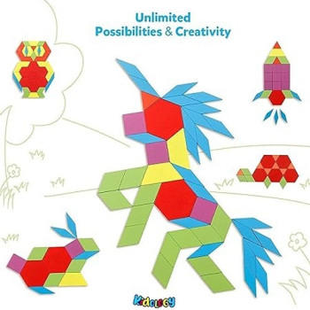 Beauenty Wooden Pattern Block Puzzle Set 24.5 x 21.3 x 4cm