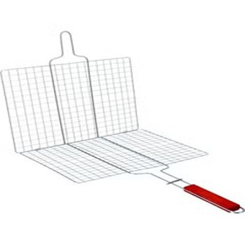 Royalford Foldable Portable Stainless Steel Barbecue Grill Indoor And Outoor Silver/Red 40 x 30 x 60cm