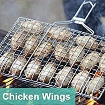 Royalford Foldable Portable Stainless Steel Barbecue Grill Indoor And Outoor Silver/Red 40 x 30 x 60cm