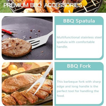 Falpro Pack Of 5 Barbeque Grill Tool Set With Case, Silver/Black, 39 x 11 x 5cm