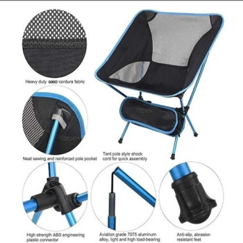 Folding Ultra-Light Outdoor Lounge Chair Sky Blue 42 x 13.5 x 15.5cm