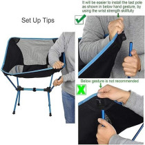Folding Ultra-Light Outdoor Lounge Chair Sky Blue 42 x 13.5 x 15.5cm