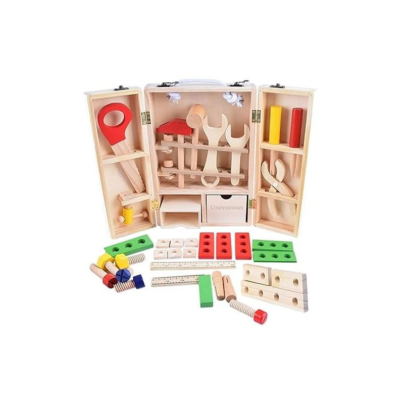 Cytheria 33-Piece Wooden Tool Box Accessories Set