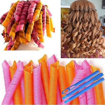 16-Piece Hair Roller And Curler Set Pink/Blue/Green Colour