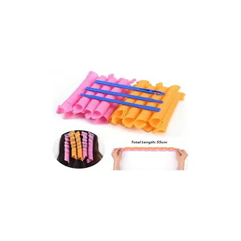 Xiuwoo 20-Piece Heatless Spiral Hair Curler Set Multicolour