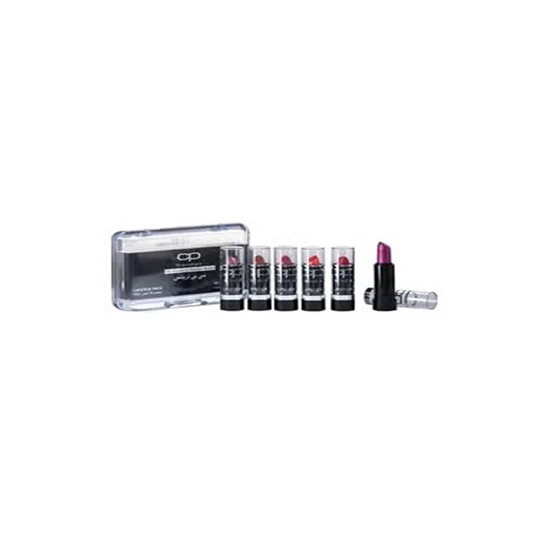 Cp Trendies Pack Of 6 Lipsticks Cherry Cocktail/Stormy Pink/Dessert Wine/Orange Tango/Fuchsia Glare/Spicy Cinnamon/Confident Red Colour