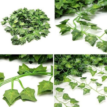 Yatai 12-Piece Artificial Hanging Ivy Leaves Green Colour 230Centimeter