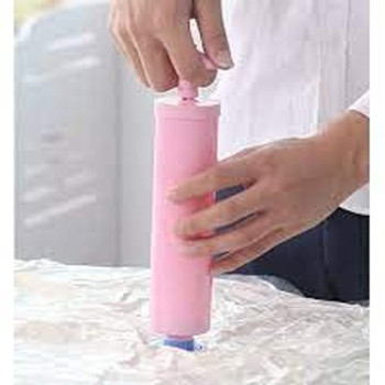 Vacuum Compression Bag Hand Pump Pink Colour