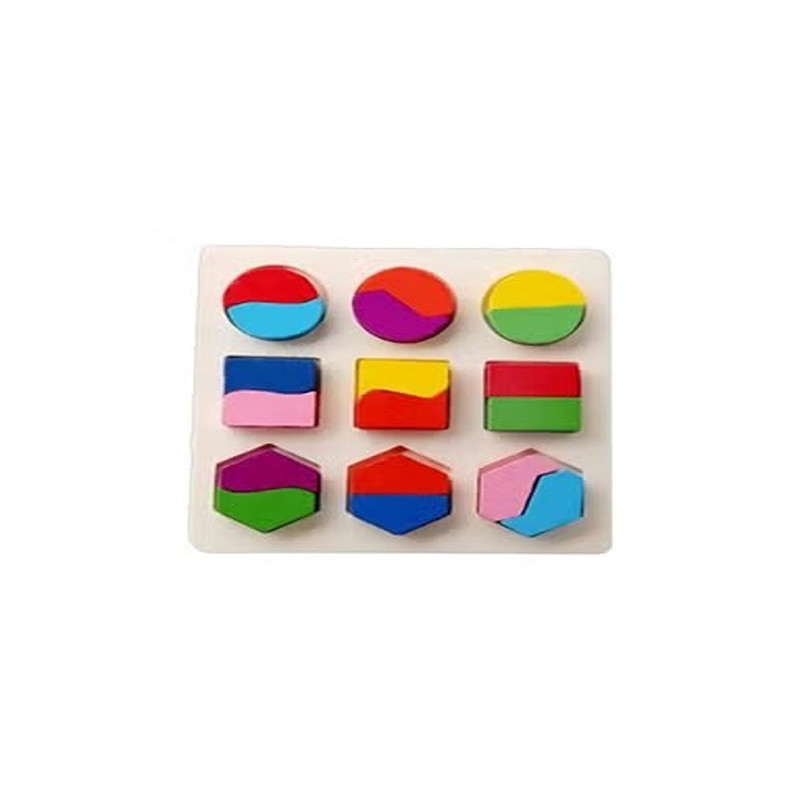 Lw Wooden Geometry Building Blocks Puzzle-B