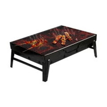 Portable Charcoal Barbecue Grill, Black/Silver, 20 x 35 x 27cm