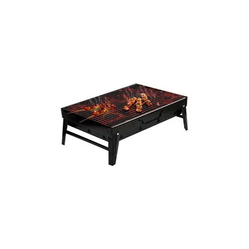 Portable Charcoal Barbecue Grill, Black/Silver, 20 x 35 x 27cm