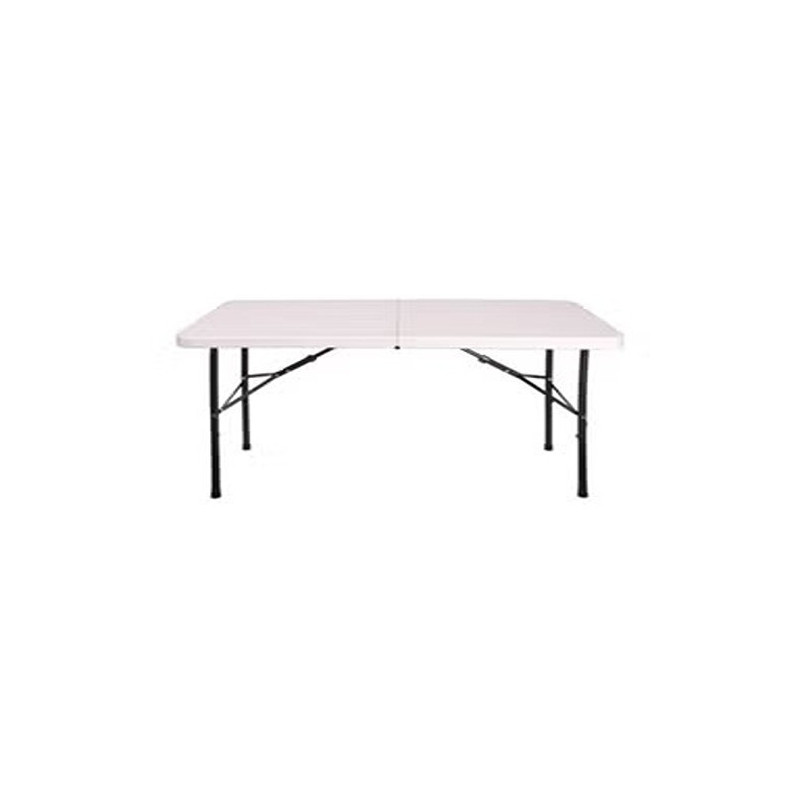 Portable Plastic Folding Table White/Black, 62 x 122 x 74cm
