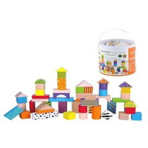50-Piece Wooden Block Set With Storage Tub
