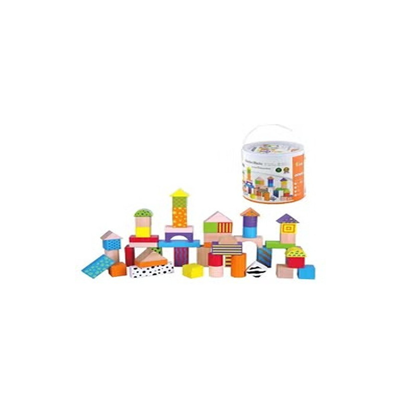 50-Piece Wooden Block Set With Storage Tub